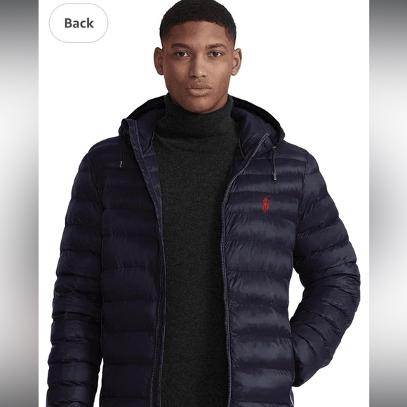 Men 2XLT xxl tall POLO Ralph Lauren lightweight bleaker down jacket aviator navy - Picture 2 of 8